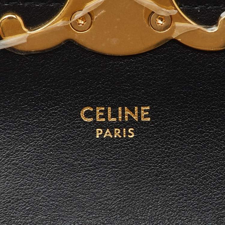 مملوكة مسبقًا Celine Black Leather Mini Triomphe Shoulder Bag