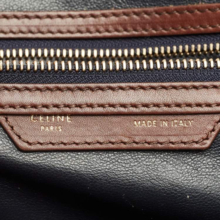 Pre Owned Celine Tricolor Leather Mini Luggage Tote