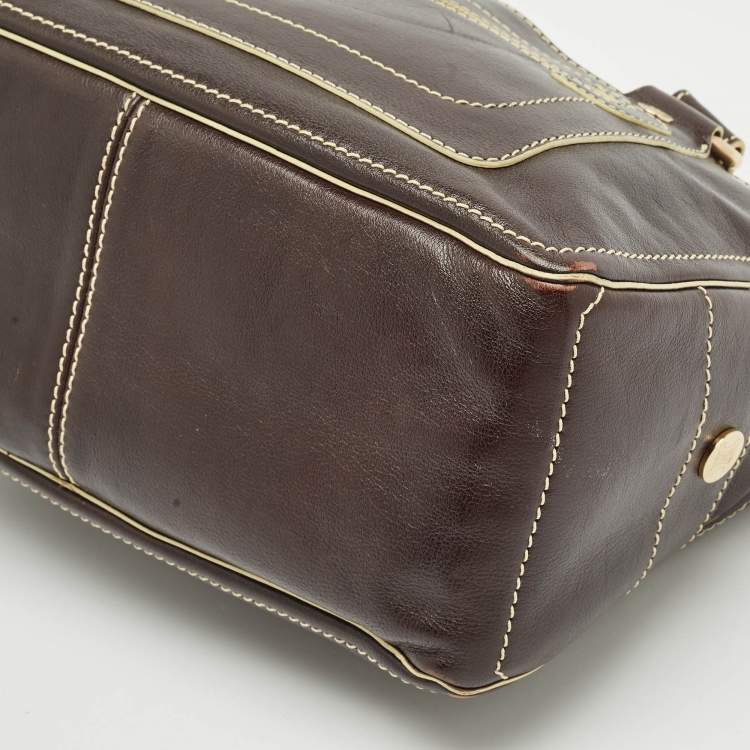 Pre Owned Celine Choco Brown Leather Boogie Satchel