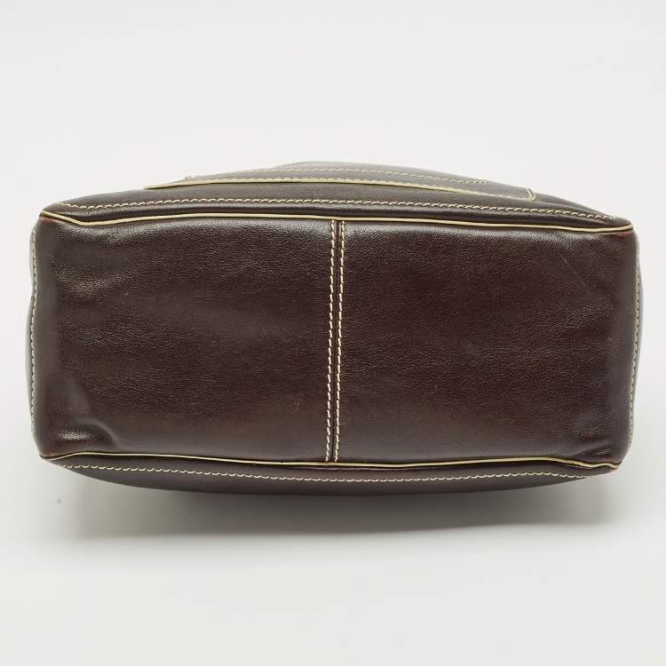 Pre Owned Celine Choco Brown Leather Boogie Satchel