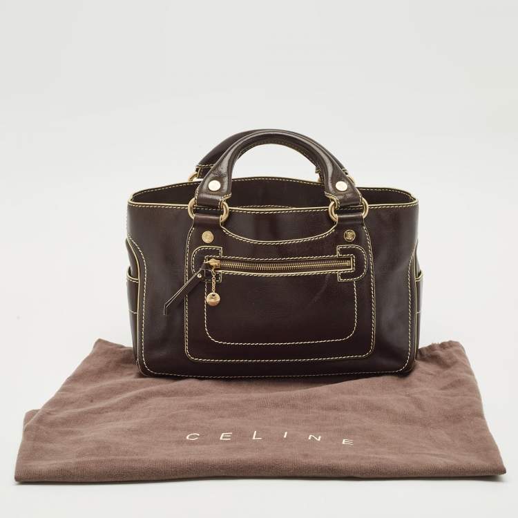 Pre Owned Celine Choco Brown Leather Boogie Satchel
