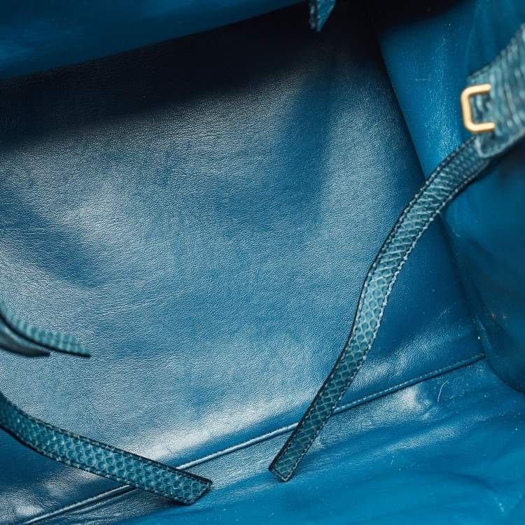 Pre Owned Celine Blue Python Medium Phantom Luggage Tote