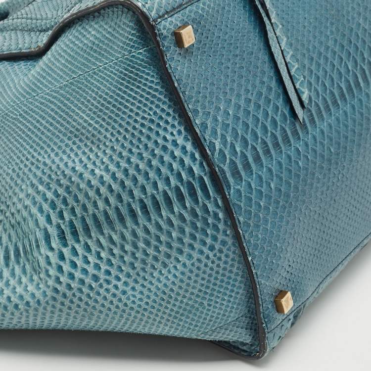 Pre Owned Celine Blue Python Medium Phantom Luggage Tote