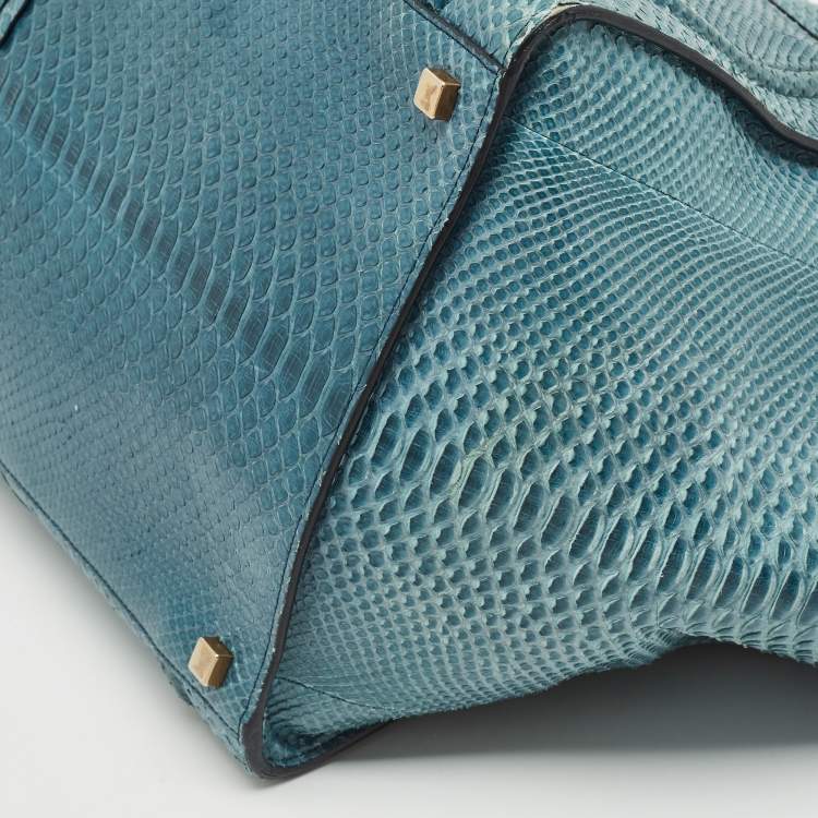 Pre Owned Celine Blue Python Medium Phantom Luggage Tote