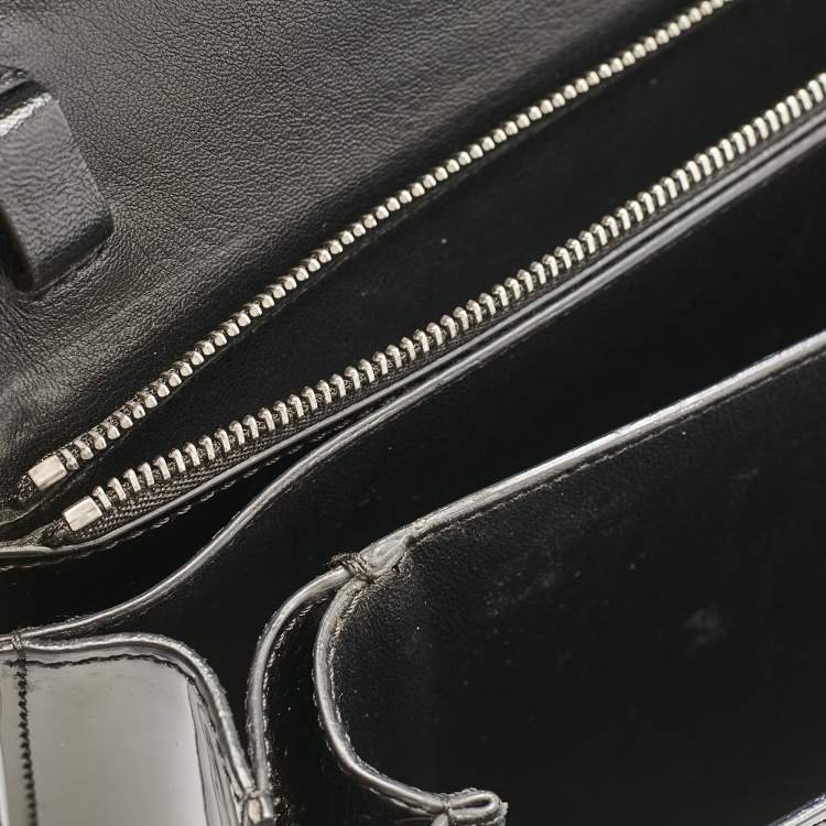 Pre Owned Celine Black Patent Leather Medium Classic Box Shoulder Bag