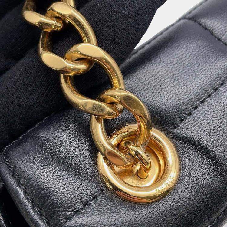 Pre Owned Celine Black Leather Mono Chrome Chain Shoulder Bag