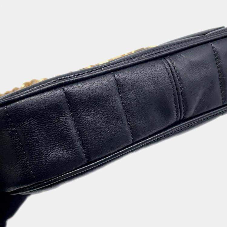 Pre Owned Celine Black Leather Mono Chrome Chain Shoulder Bag