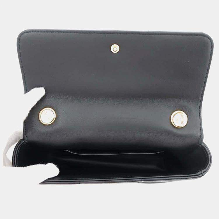 Pre Owned Celine Black Leather Mono Chrome Chain Shoulder Bag