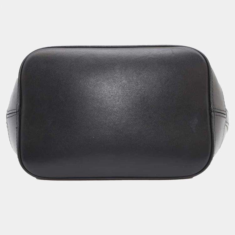 Pre Owned Celine Black Calf Leather Cuir Triomphe Small Bucket Shoulder Bag
