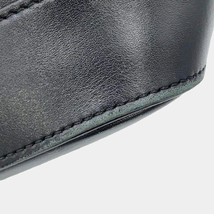Pre Owned Celine Black Calf Leather Cuir Triomphe Small Bucket Shoulder Bag