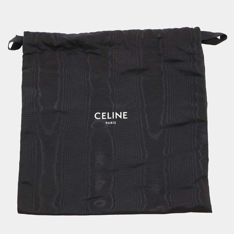 Pre Owned Celine Black Calf Leather Cuir Triomphe Small Bucket Shoulder Bag