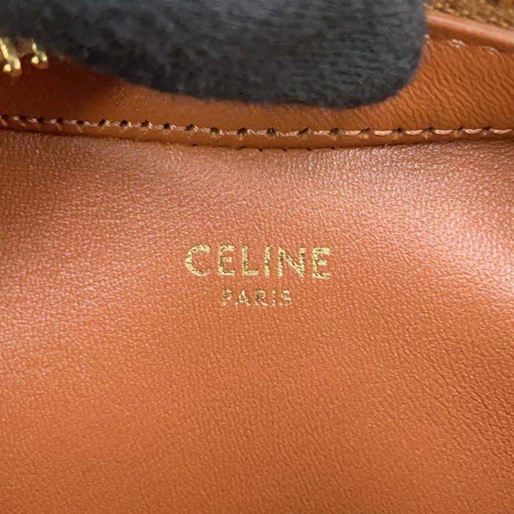 Pre Owned Celine Brown Boa Leather Medium Heart Shoulder Bag