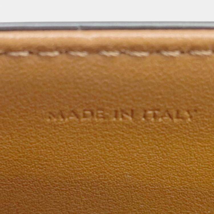 Pre Owned Celine Tan Brown Canvas Leather Teen Triomphe Crossbody Bag