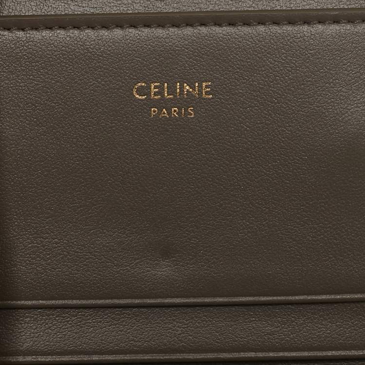 Pre Owned Celine Taupe Leather Triomphe Card Case