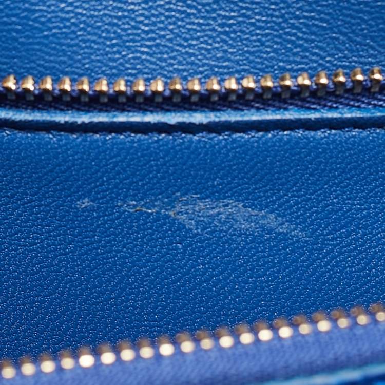 Pre Owned Celine Blue Python Medium Classic Box Shoulder Bag