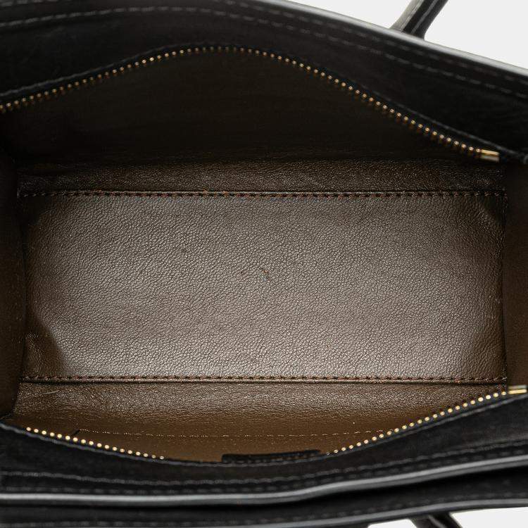 Pre Owned Celine Multicolor Nano Tricolor Leather Luggage Tote