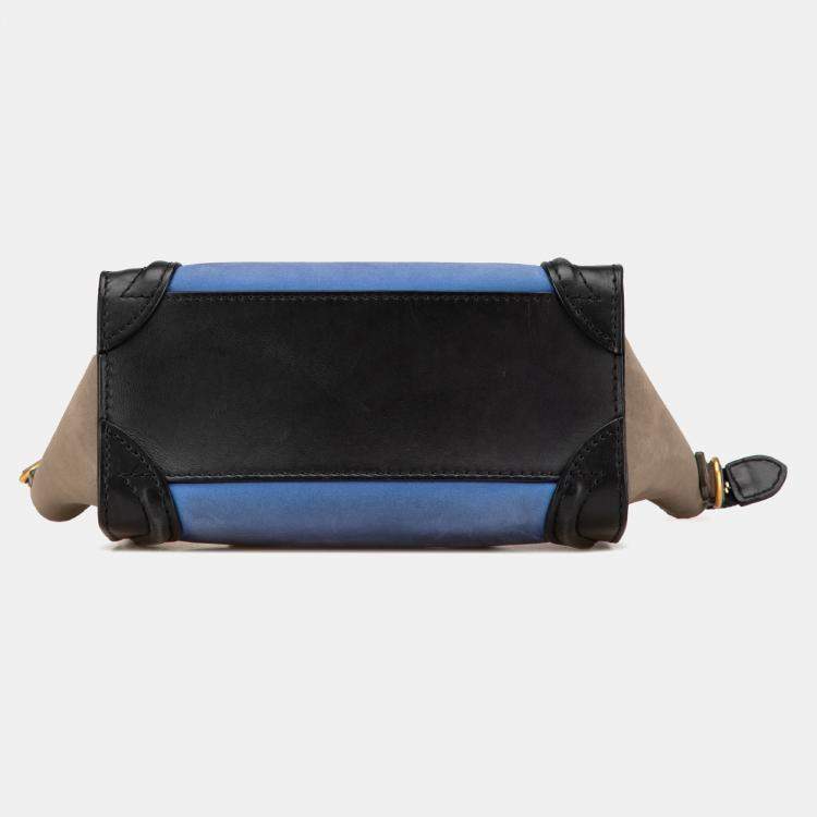 Pre Owned Celine Multicolor Nano Tricolor Leather Luggage Tote