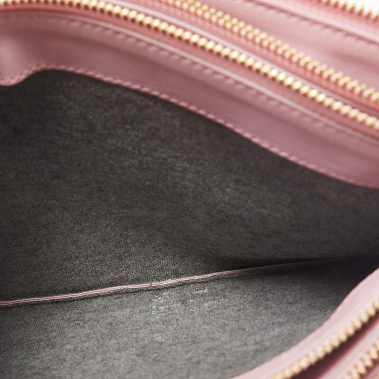Pre Owned Celine Pink Leather Large Trio Crossbody Bag