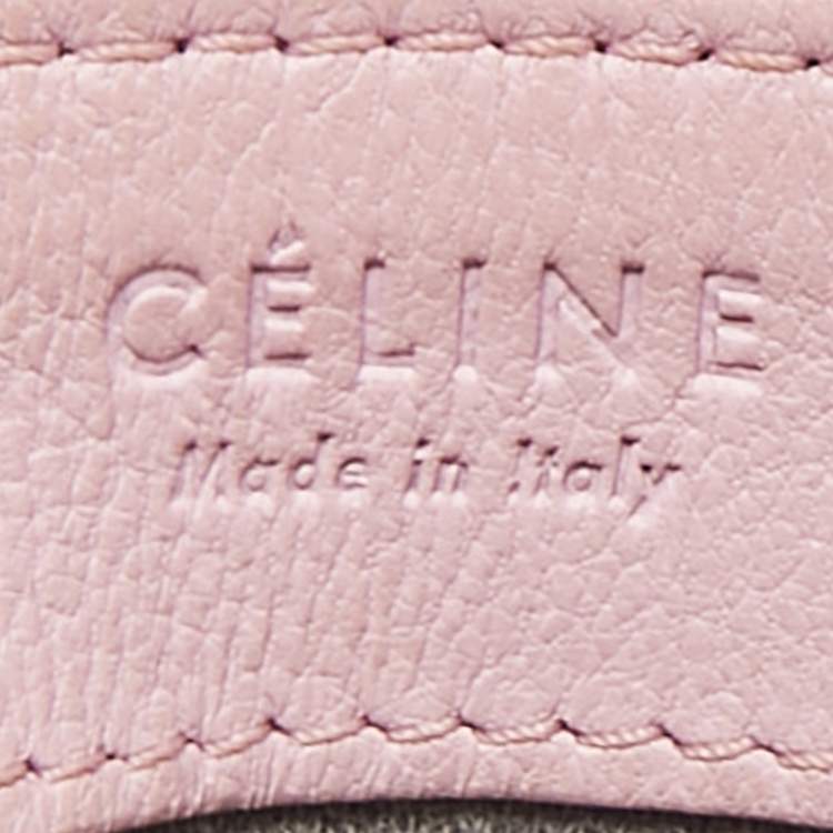 Pre Owned Celine Pink Leather Large Trio Crossbody Bag
