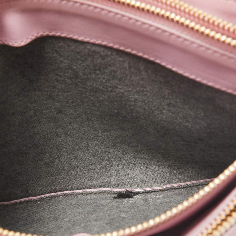 Pre Owned Celine Pink Leather Large Trio Crossbody Bag