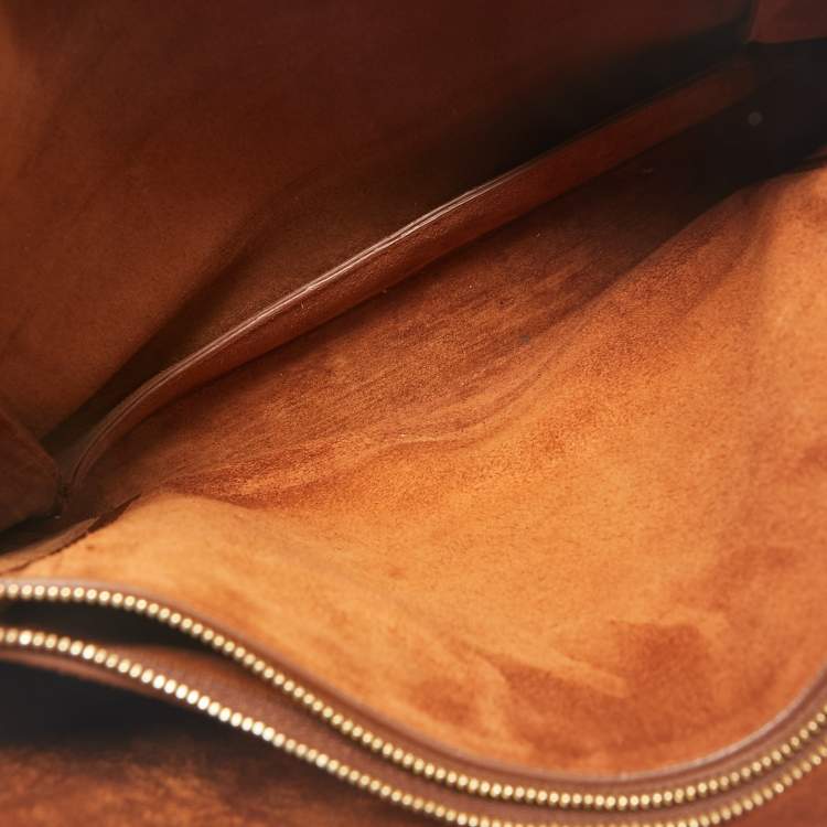 Pre Owned Celine Brown Leather Blade Flap Shoulder Bag