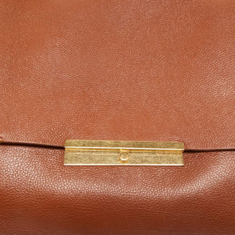 Pre Owned Celine Brown Leather Blade Flap Shoulder Bag