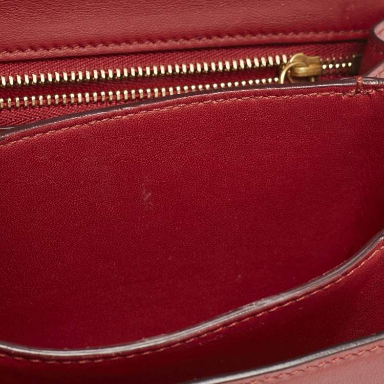 Pre Owned Celine Red Leather Small Classic Box Crossbody Bag