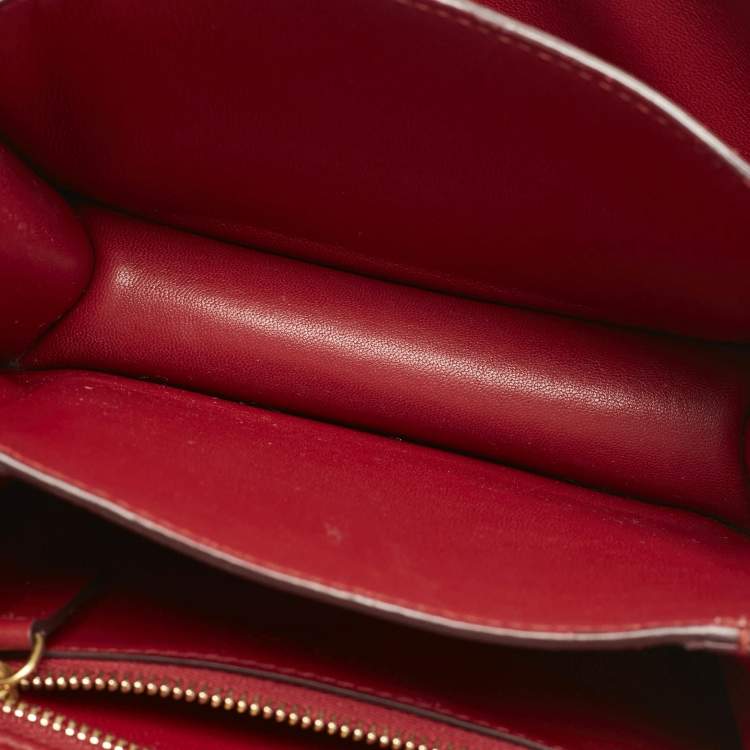 Pre Owned Celine Red Leather Small Classic Box Crossbody Bag