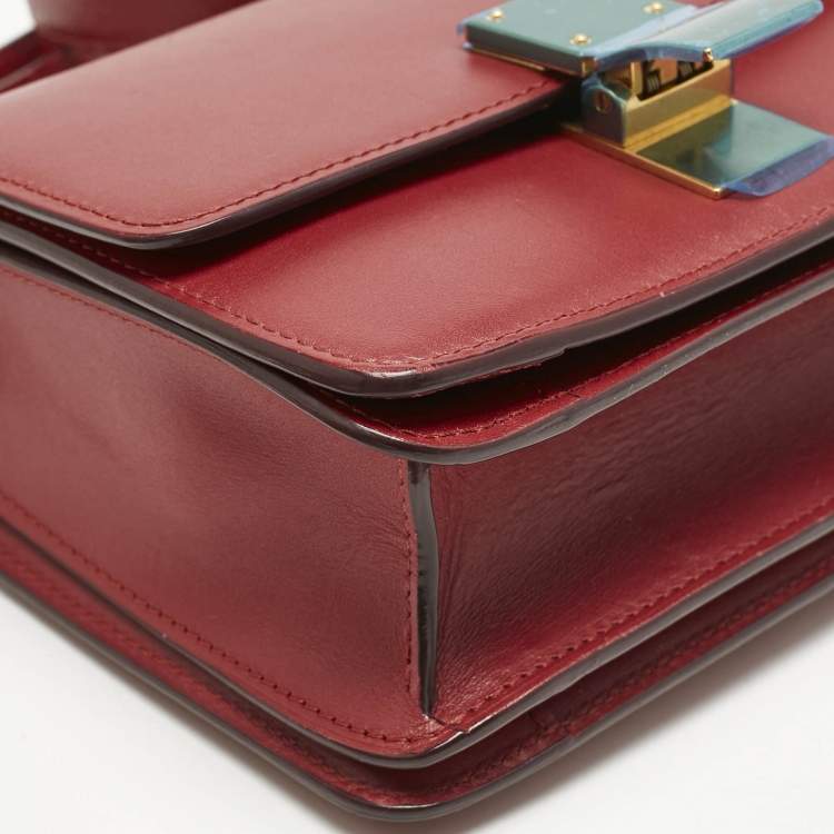 Pre Owned Celine Red Leather Small Classic Box Crossbody Bag