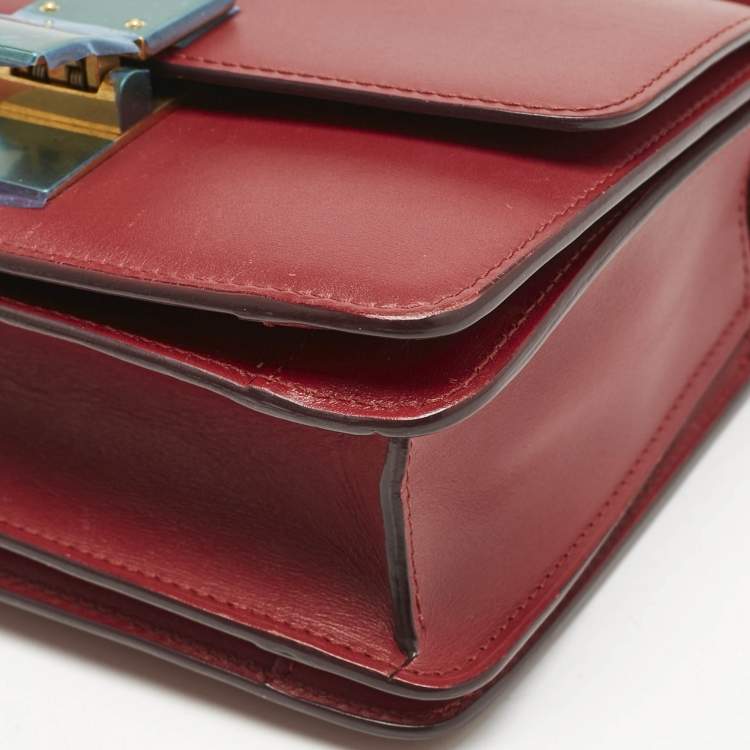 Pre Owned Celine Red Leather Small Classic Box Crossbody Bag