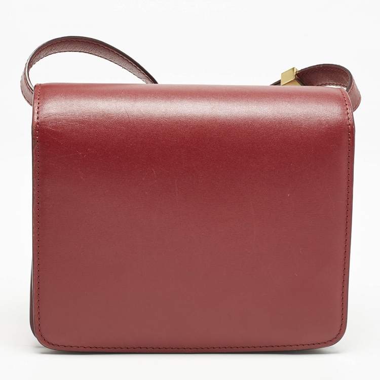 Pre Owned Celine Red Leather Small Classic Box Crossbody Bag
