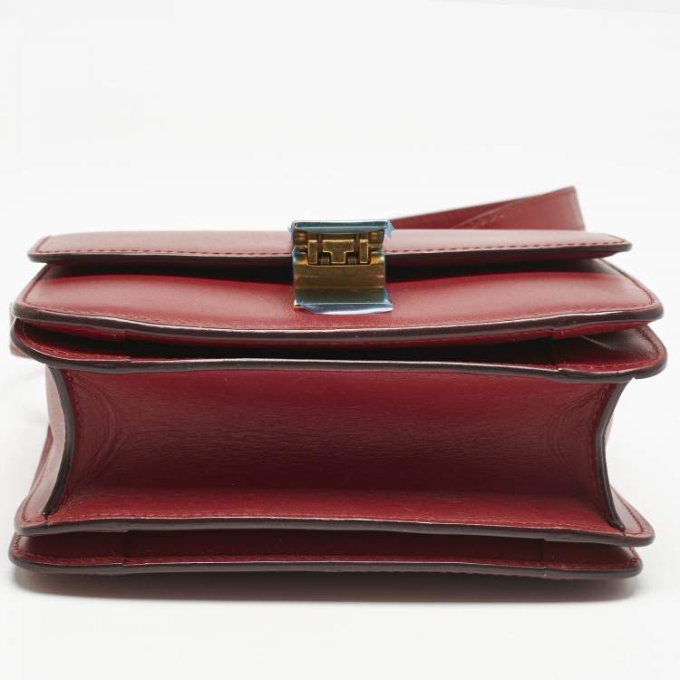 Pre Owned Celine Red Leather Small Classic Box Crossbody Bag