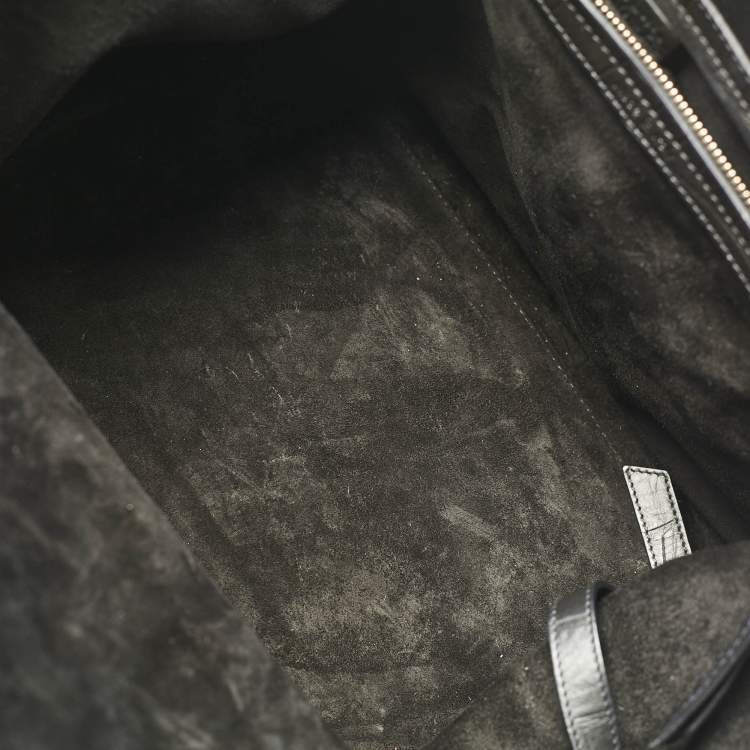 مملوكة مسبقًا Celine Black Croc Embossed Leather Medium Phantom Luggage Tote