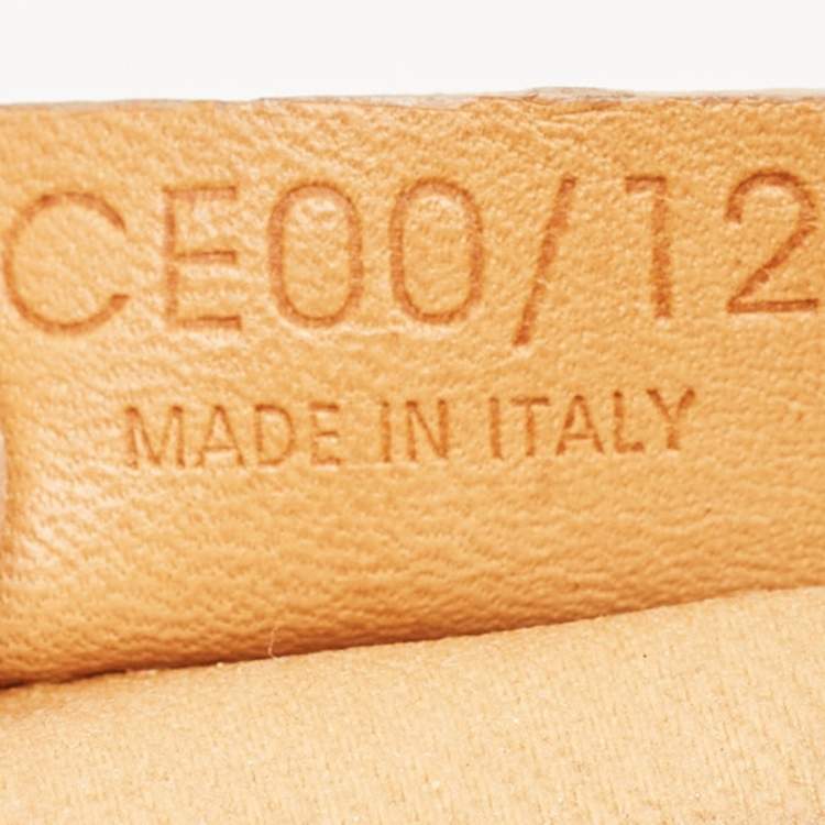 Pre Owned Celine Navy Blue/Brown Macadam Canvas and Leather Boat Shoulder Bag