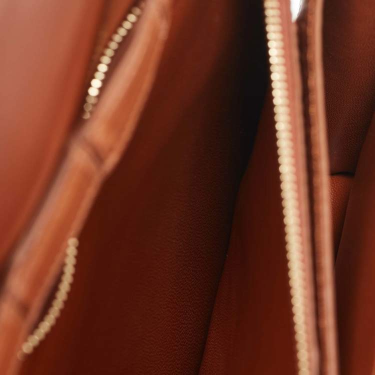 Pre Owned Celine Brown Crocodile Medium Classic Box Shoulder Bag