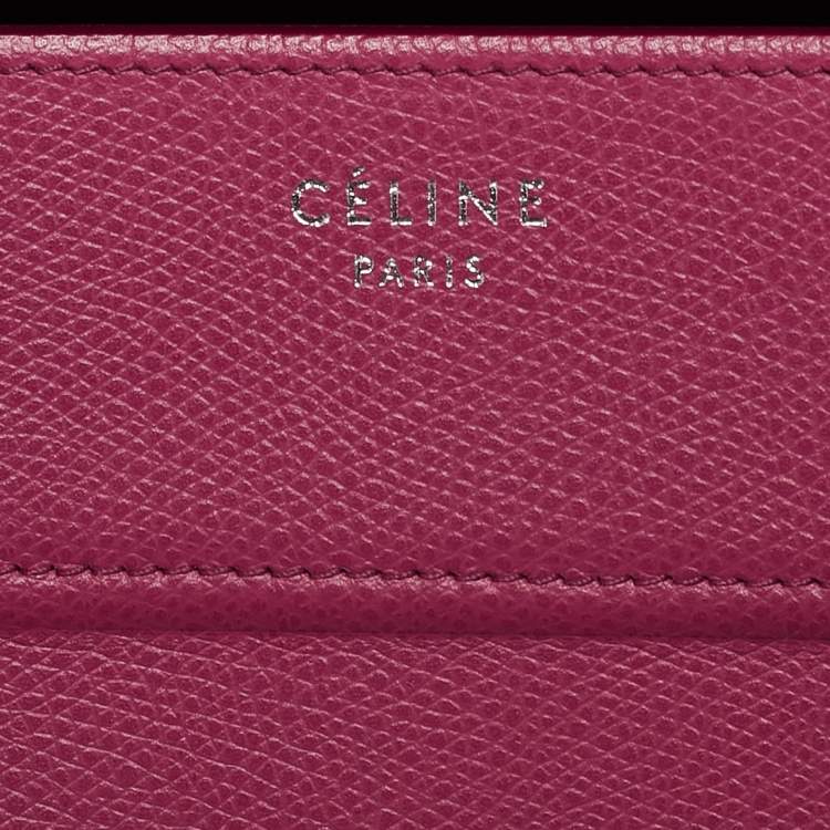 Pre Owned Celine Fuchsia Leather Medium Phantom Luggage Tote