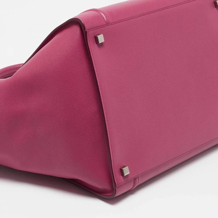 Pre Owned Celine Fuchsia Leather Medium Phantom Luggage Tote