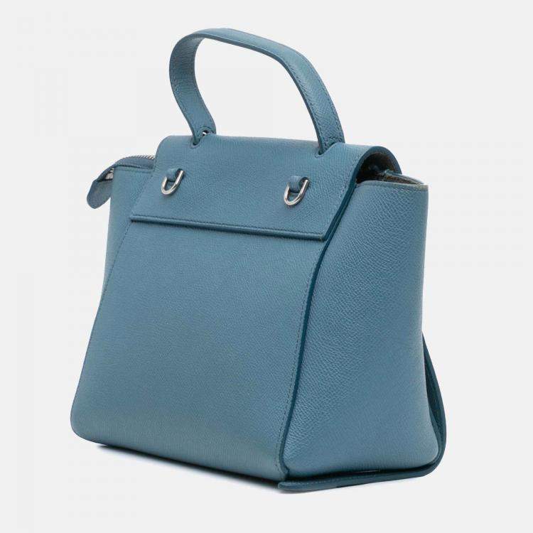Pre Owned Celine Blue Nano Grained Calfskin Belt Bag