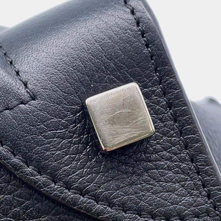 Pre Owned Celine Black Leather Luggage Micro Tote Bag