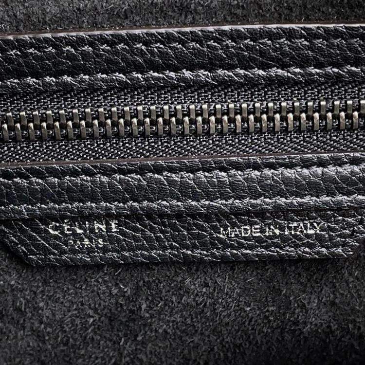Pre Owned Celine Black Leather Luggage Micro Tote Bag
