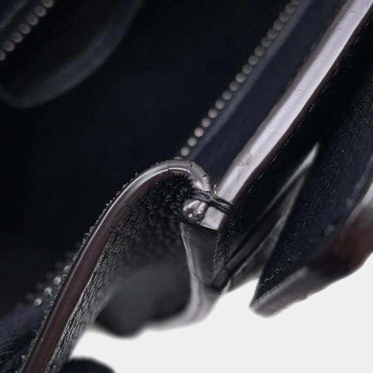 Pre Owned Celine Black Leather Luggage Micro Tote Bag