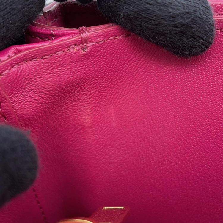 Pre Owned Celine Pink Leather C Small Chain Shoulder Bag