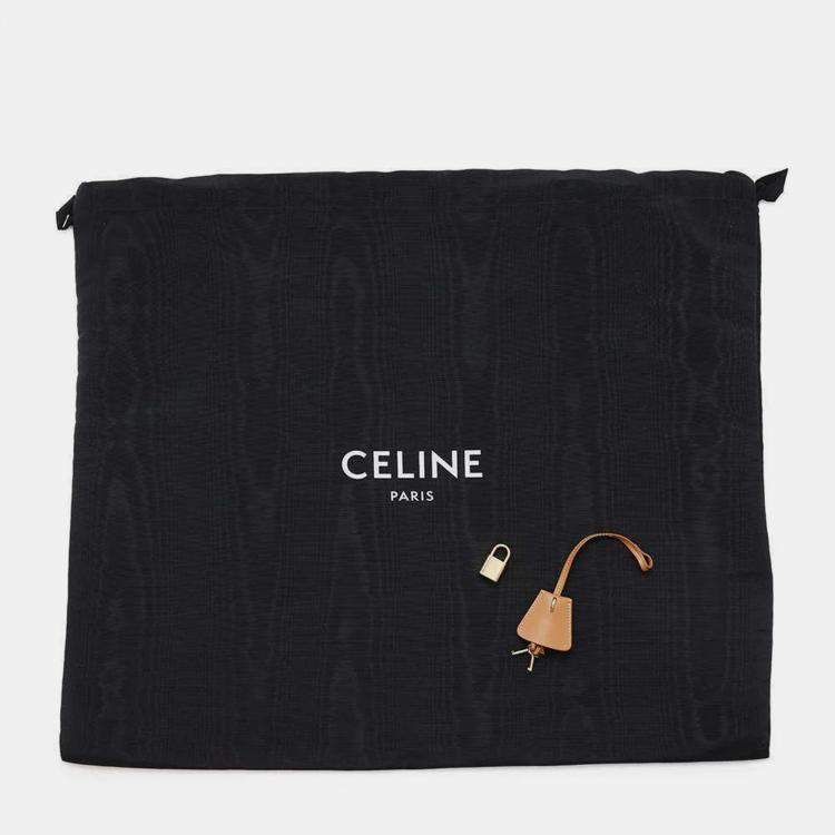 Pre Owned Celine White and Brown Canvas and Leather Horizontal Cabas Tote Bag