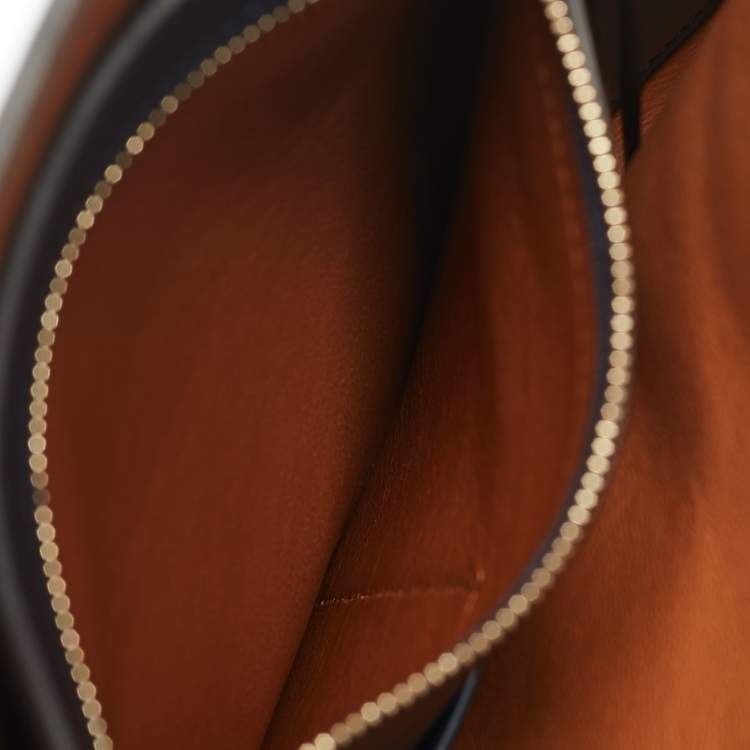 Pre Owned Celine Navy Blue/Brown Leather Boxy Tote