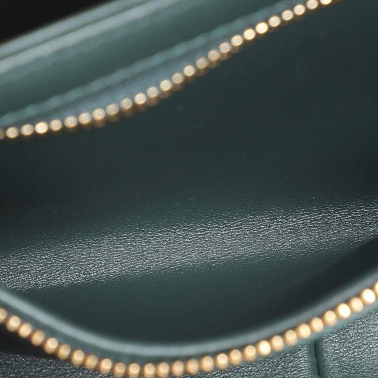 Pre Owned Celine Dark Green Leather Teen Triomphe Shoulder Bag