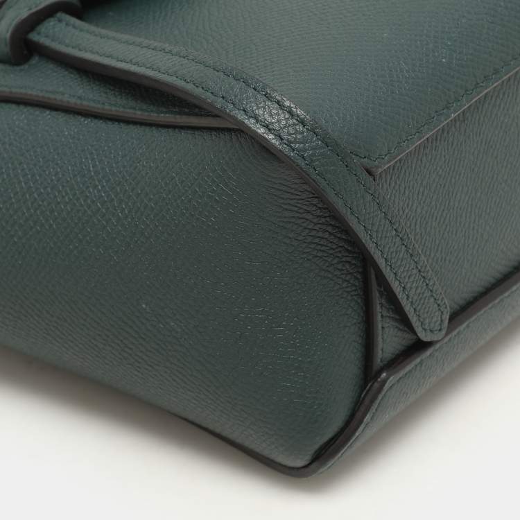 Pre Owned Celine Green Leather Pico Belt Top Handle Bag