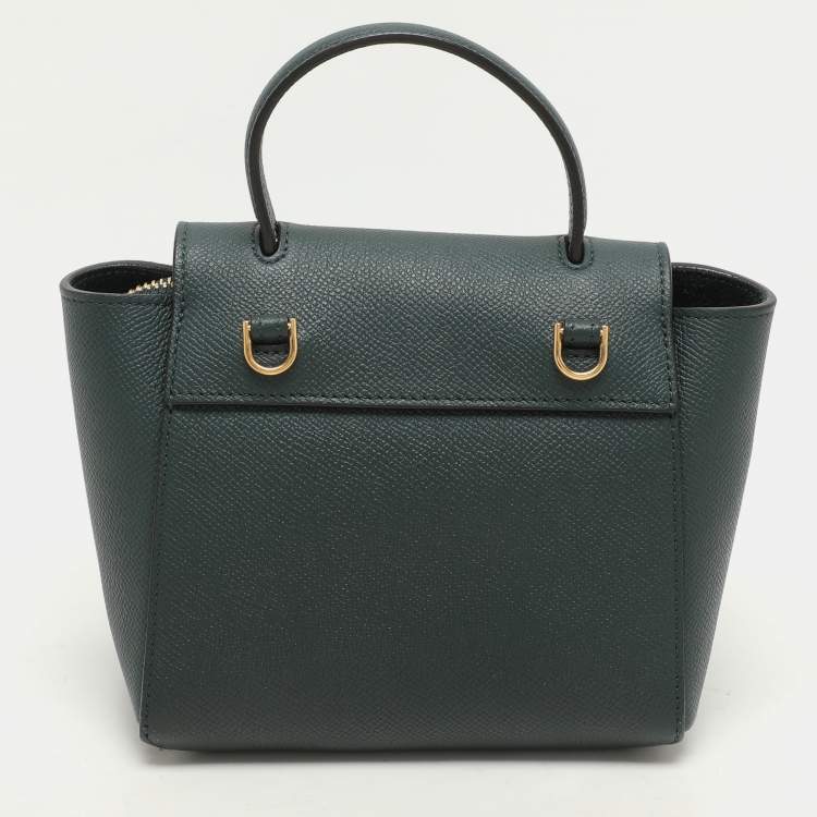 Pre Owned Celine Green Leather Pico Belt Top Handle Bag