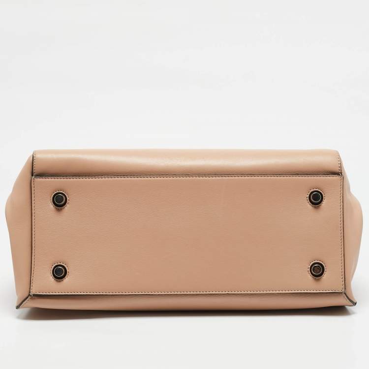 Pre Owned Celine Beige Leather Medium Edge Bag