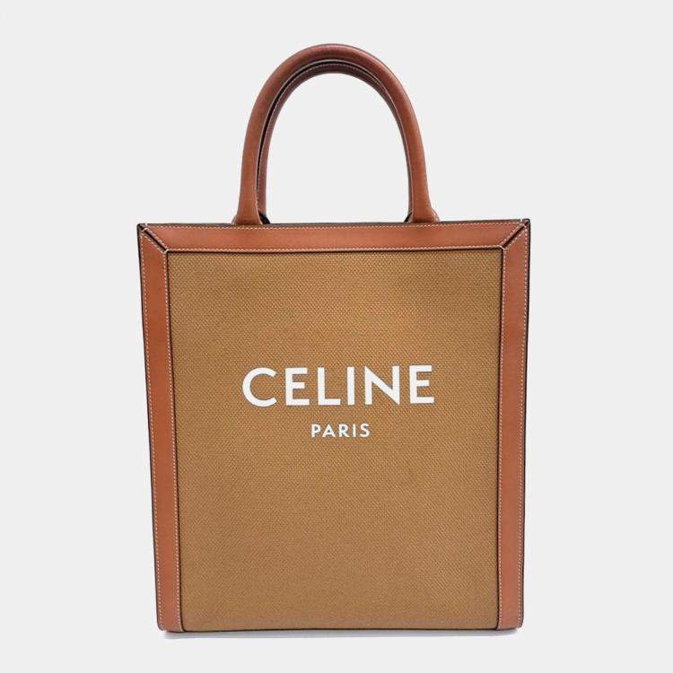 Pre Owned Celine Brown Canvas Cabas Vertical Small bag