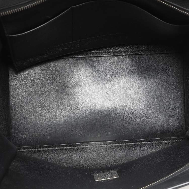 Pre Owned Celine Black Leather and Suede Medium Trapeze Top Handle Bag